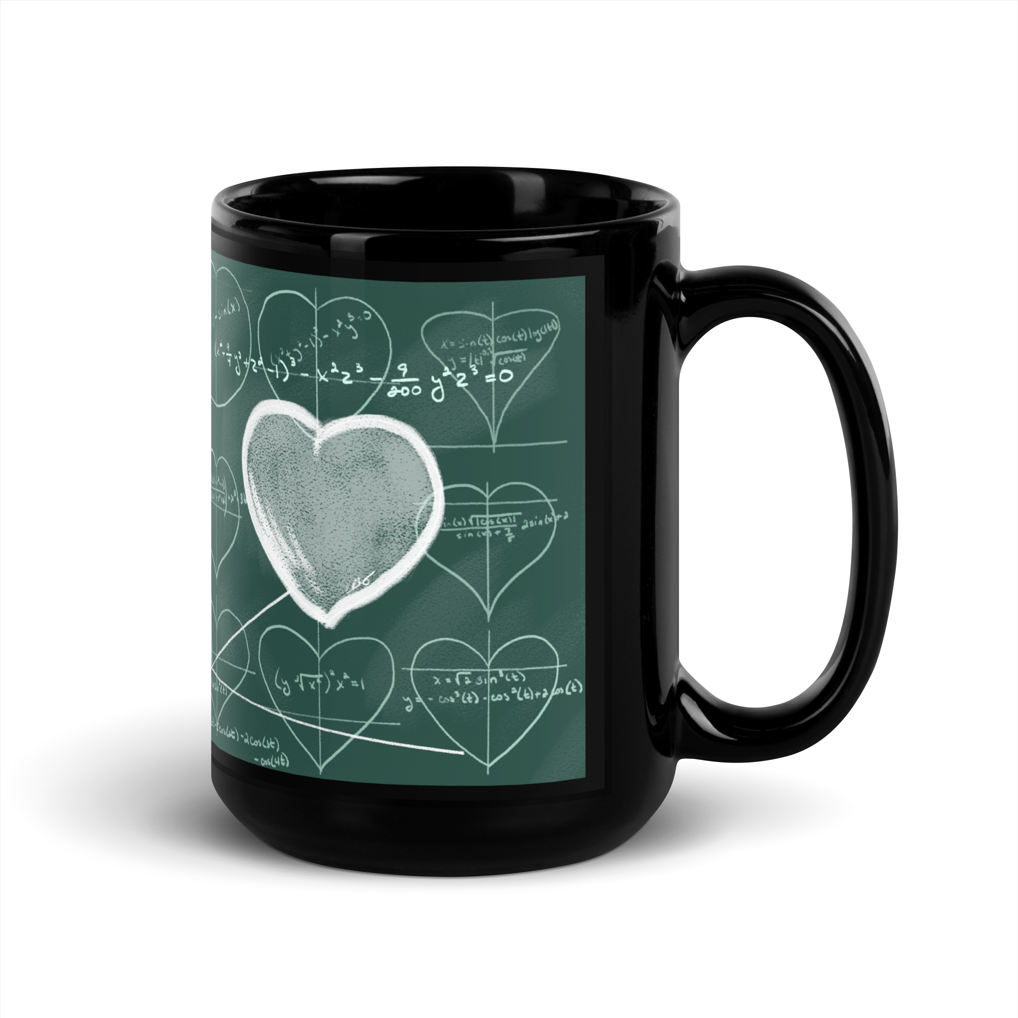 image of mug with 'Shape of My Heart' printed on it
